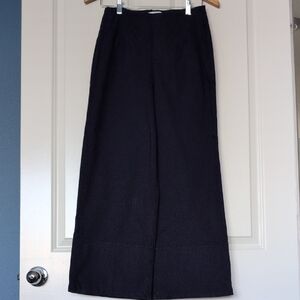 SPANX Women's Stretch Twill Cropped Wide Leg Pull-on Pants In Navy